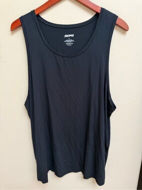 SKIMS Black Scoop Neck Relaxed Tank